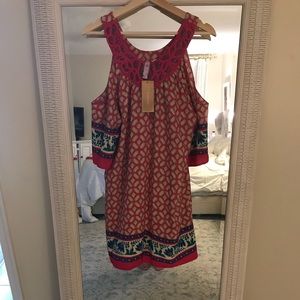 Pink cold shoulder dress from Francesca’s